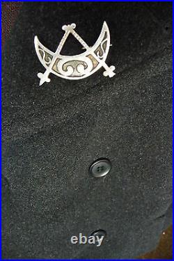 Scottish Ola Gorie Pictish Crescent & V Rod Silver Brooch Pin 1969