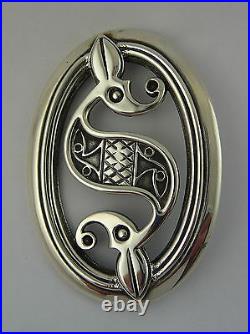 Scottish Ola Gorie Silver Brooch Pin Roman Beastie