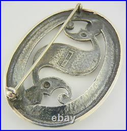 Scottish Ola Gorie Silver Brooch Pin Roman Beastie