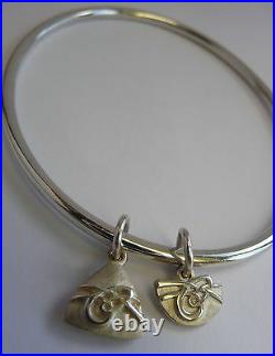 Scottish Ola Gorie Silver Large Size Aikerness Bangle Celtic No Box