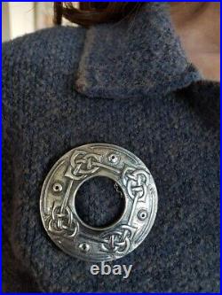 Scottish Ola Gorie Sterling Silver Fianna Scarf Brooch Pin Bluebell Box