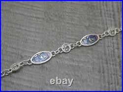 Scottish Ortak Malcolm Gray Rennie Mackintosh Sterling Silver Enamel Bracelet