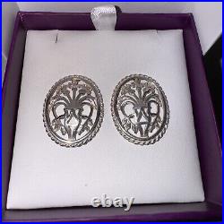 Scottish Ortak Malcolm Grey Sterling Silver 925 Flower Basket Earrings Rare