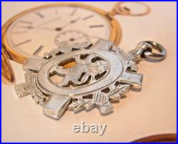 Scottish Pocket Watch Chain Fob Sterling Silver 1909 Rampant Lion & Thistle Fob