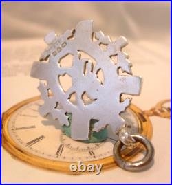 Scottish Pocket Watch Chain Fob Sterling Silver 1909 Rampant Lion & Thistle Fob