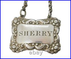 Scottish Provincial George III Sterling Silver Sherry Decanter Label Antique
