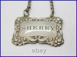 Scottish Provincial George III Sterling Silver Sherry Decanter Label Antique