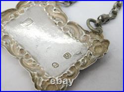 Scottish Provincial George III Sterling Silver Sherry Decanter Label Antique
