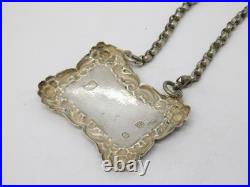 Scottish Provincial George III Sterling Silver Sherry Decanter Label Antique