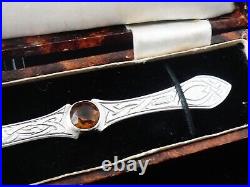 Scottish Provincial Sterling Silver Cairngorm Letter Opener W Robb Ballater 1912