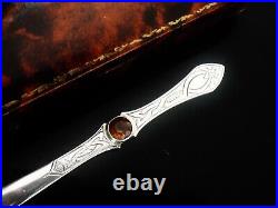 Scottish Provincial Sterling Silver Cairngorm Letter Opener W Robb Ballater 1912