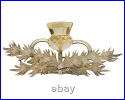 Scottish Provincial Sterling Silver, Citrine Thistle Brooch Antique c1890