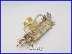 Scottish Provincial Sterling Silver, Citrine Thistle Brooch Antique c1890