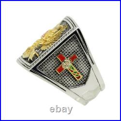 Scottish Rite 32 Degree Wings Up Masonic Knights Templar Silver 18k Gold Plated