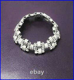 Scottish STERLING SILVER Bracelet Unusual Links 7.5 HMK HEAVY 63.6g PRO REFURB