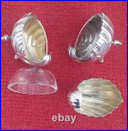 Scottish Seashell Sterling Silver Salts X 3 Edinburgh 1899 Hamilton & Inches