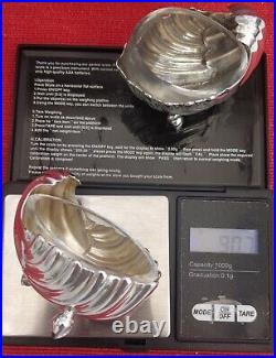 Scottish Seashell Sterling Silver Salts X 3 Edinburgh 1899 Hamilton & Inches