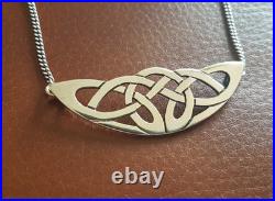 Scottish Sheila Fleet Sterling Silver Lover's Knot Celtic Pendant Necklace