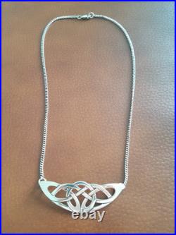 Scottish Sheila Fleet Sterling Silver Lover's Knot Celtic Pendant Necklace