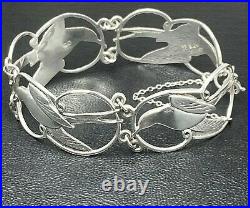 Scottish Shetland STERLING SILVER Bracelet 7 Tern Bird Orig Box HM1975 G/QTY