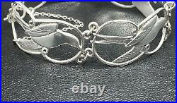 Scottish Shetland STERLING SILVER Bracelet 7 Tern Bird Orig Box HM1975 G/QTY