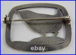 Scottish Shetland Silver 925 Wren Brooch Pin 1977
