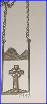 Scottish Shetland Silver Robert Welch Iona Celtic Cross Pendant Necklace