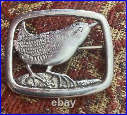 Scottish Shetland Wren Silver 925 Wren Brooch Pin 1977, lovely condition RARE