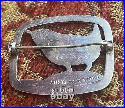 Scottish Shetland Wren Silver 925 Wren Brooch Pin 1977, lovely condition RARE