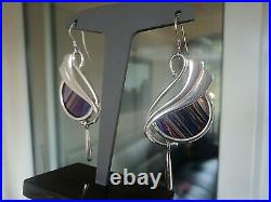 Scottish Silver Art Nouveau Earrings Pat Cheney / John Ditchfield Glass 1980s