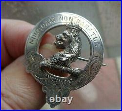 Scottish Silver Brooch Badge h/m 1948 Medlock & Craik Clan Johnstone Johnston