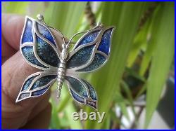 Scottish Silver & Enamel Butterfly Brooch h/m 1989 Norman Grant / Dust Jewellery