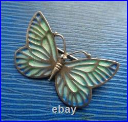 Scottish Silver & Enamel Butterfly Brooch h/m 1990 Norman Grant / Dust Jewellery