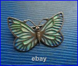 Scottish Silver & Enamel Butterfly Brooch h/m 1990 Norman Grant / Dust Jewellery