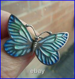 Scottish Silver & Enamel Butterfly Brooch h/m 1990 Norman Grant / Dust Jewellery