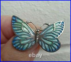 Scottish Silver & Enamel Butterfly Brooch h/m 1990 Norman Grant / Dust Jewellery