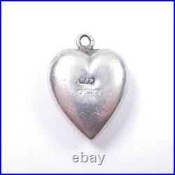 Scottish Silver Heart Pendant Antique Agate 925 sterling Birmingham 1902