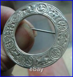 Scottish Silver Iona Celtic Zoomorphic Brooch h/m Edinburgh 1937 Shipton & Co