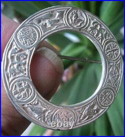 Scottish Silver Iona Celtic Zoomorphic Brooch h/m Edinburgh 1937 Shipton & Co