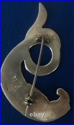 Scottish Silver Iona Sea Serpant VERY LARGE Brooch Celtic Art Industies 1960s