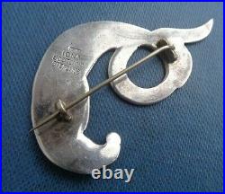 Scottish Silver Iona Sea Serpant VERY LARGE Brooch Celtic Art Industies 1960s