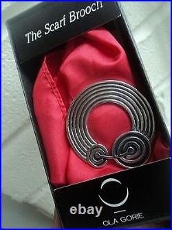 Scottish Silver LARGE Mackintosh SCARF Brooch + Box Ola Gorie 1991 Edinburgh