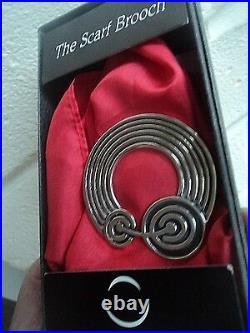 Scottish Silver LARGE Mackintosh SCARF Brooch + Box Ola Gorie 1991 Edinburgh