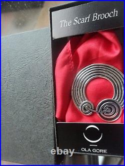 Scottish Silver LARGE Mackintosh SCARF Brooch + Box Ola Gorie 1991 Edinburgh