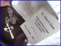 Scottish Silver St. Peter's Cross Pendant Ola Gorie Orkney h/m 1976 Edinburgh