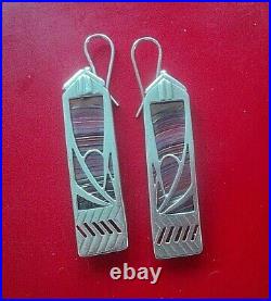 Scottish Sterling Silver Art Deco Earrings Pat Cheney & John Ditchfield Glass