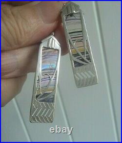 Scottish Sterling Silver Art Deco Earrings Pat Cheney & John Ditchfield Glass