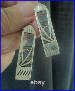 Scottish Sterling Silver Art Deco Earrings Pat Cheney & John Ditchfield Glass