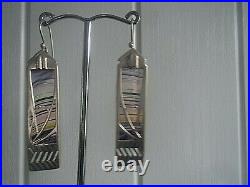 Scottish Sterling Silver Art Deco Earrings Pat Cheney & John Ditchfield Glass