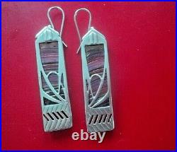 Scottish Sterling Silver Art Deco Earrings Pat Cheney & John Ditchfield Glass